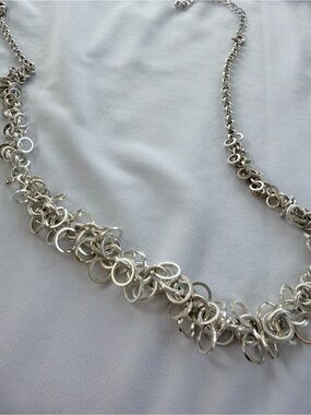 Silver Tone Loop-Chain Necklace -Avon